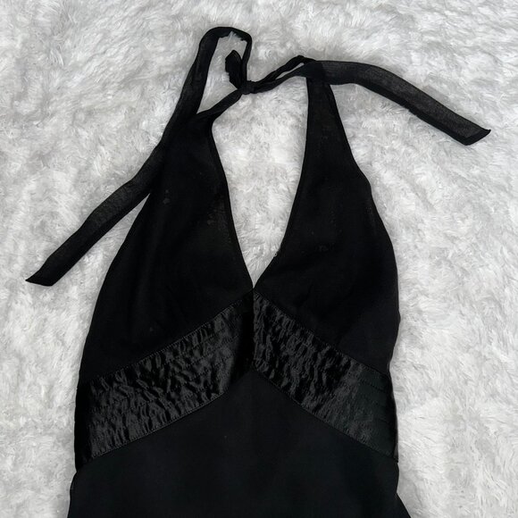 Elegant Black Halter Dress Sleeveless Party Cocktail Evening Dress Express 8 NWT - Picture 3 of 8